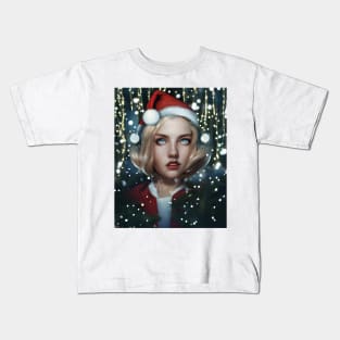 Portrait Of Female Santa 2 Kids T-Shirt